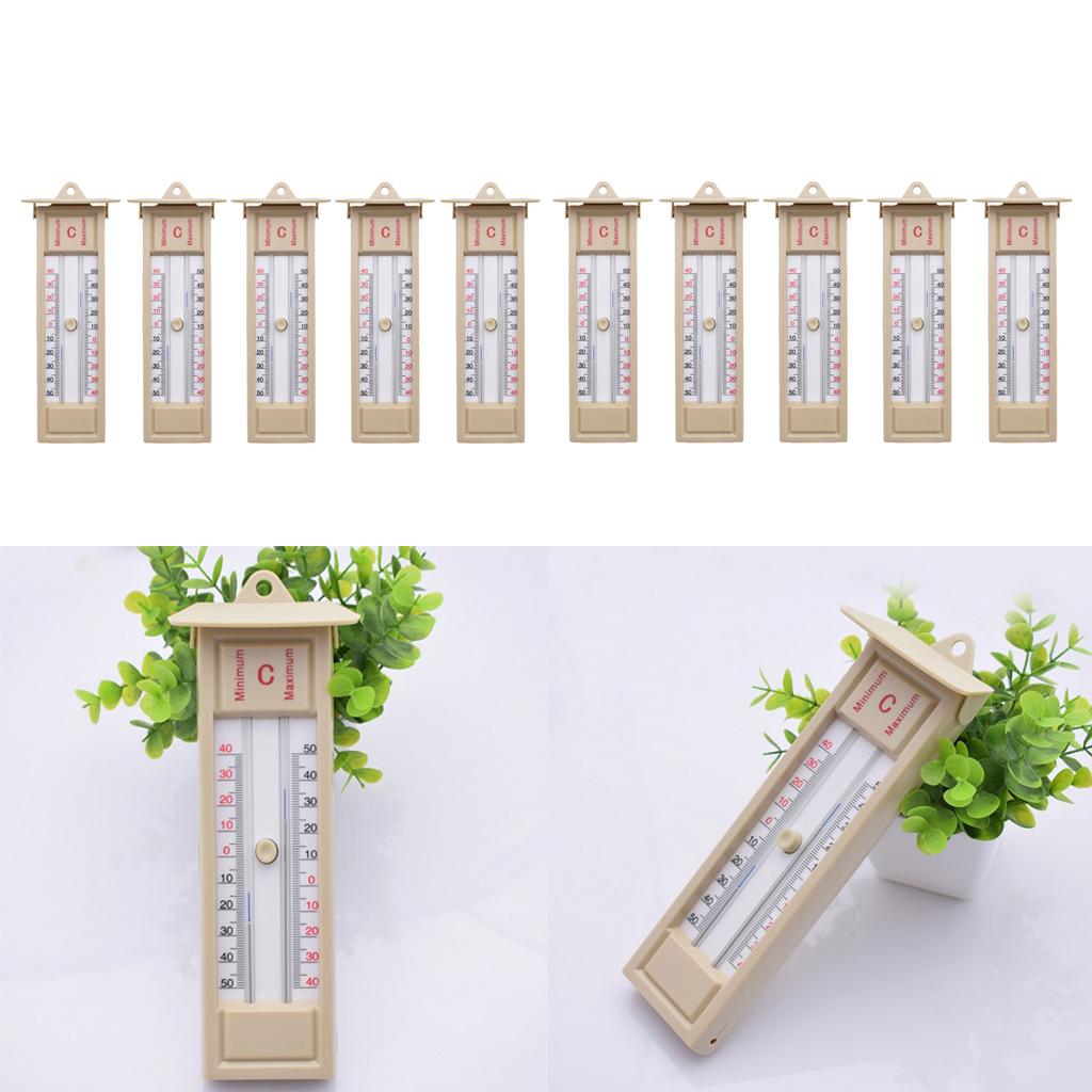 10pcs Wall Thermometer Indoor/Outdoor Greenhouse Max Min Temperature Gauge