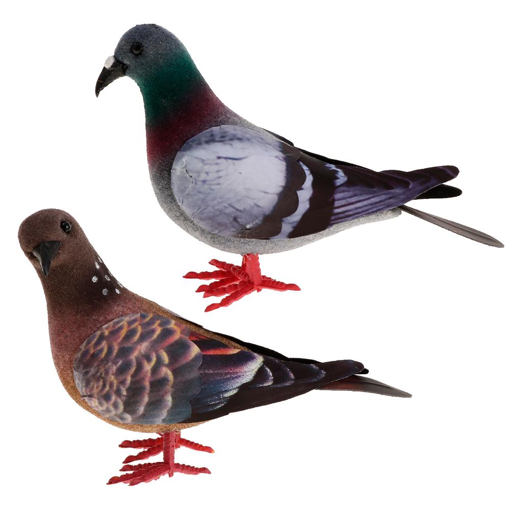 2x Fake Artificial Feather Foam Doves Birds Wedding Decor Venue Ornaments
