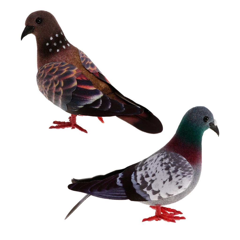 2x Fake Artificial Feather Foam Doves Birds Wedding Decor Venue Ornaments