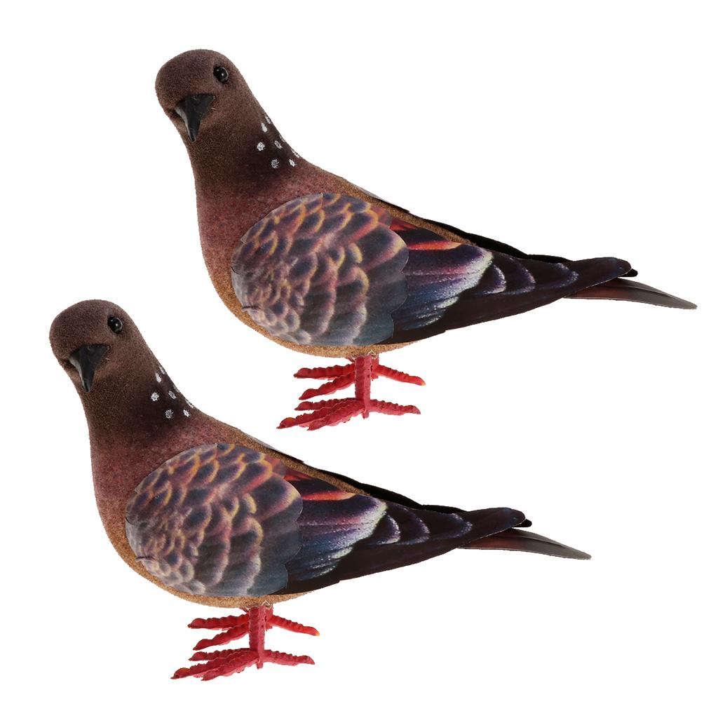 2x Fake Artificial Feather Foam Doves Birds Wedding Decor Venue Ornaments