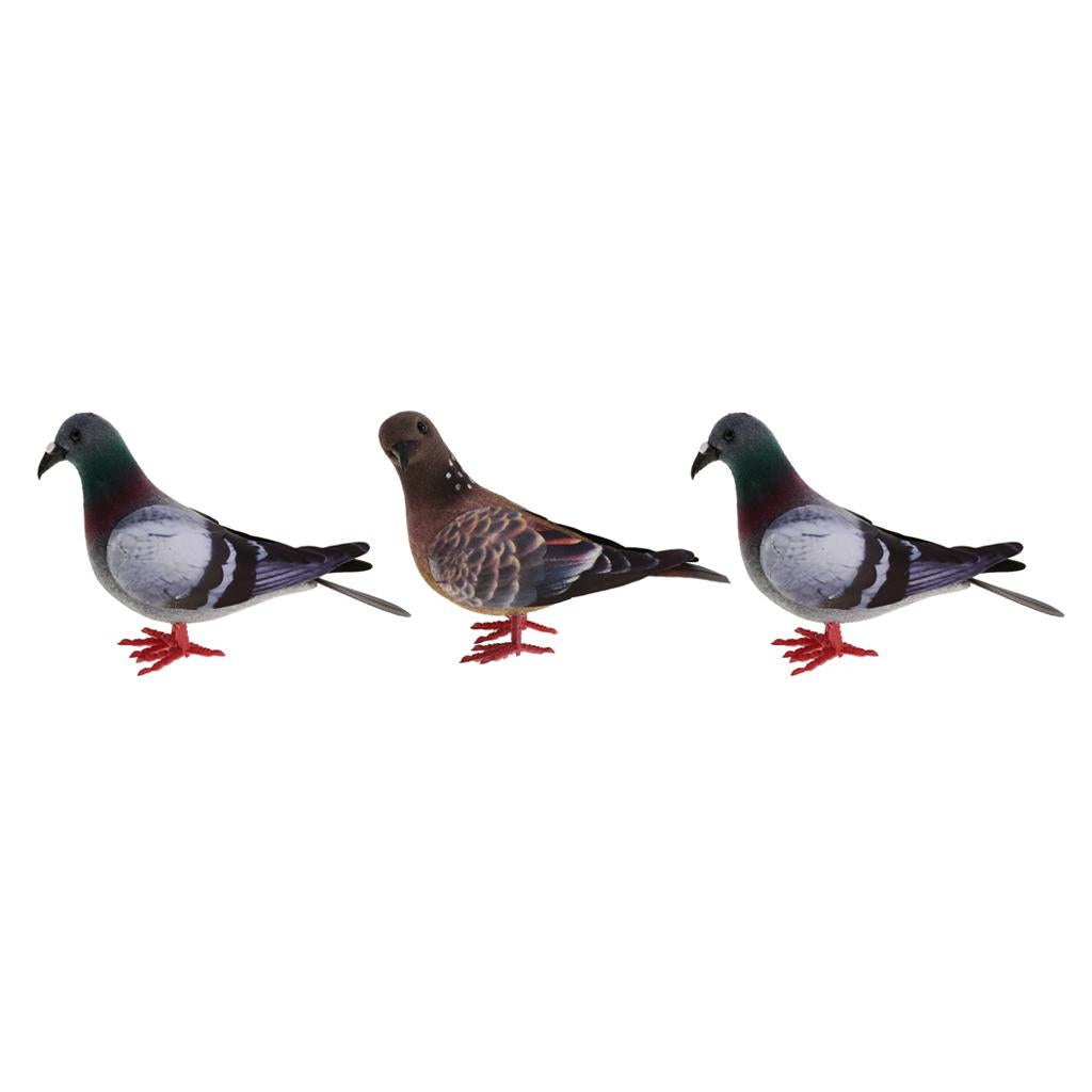 3x Fake Artificial Feather Foam Doves Birds Wedding Decor Venue Ornaments