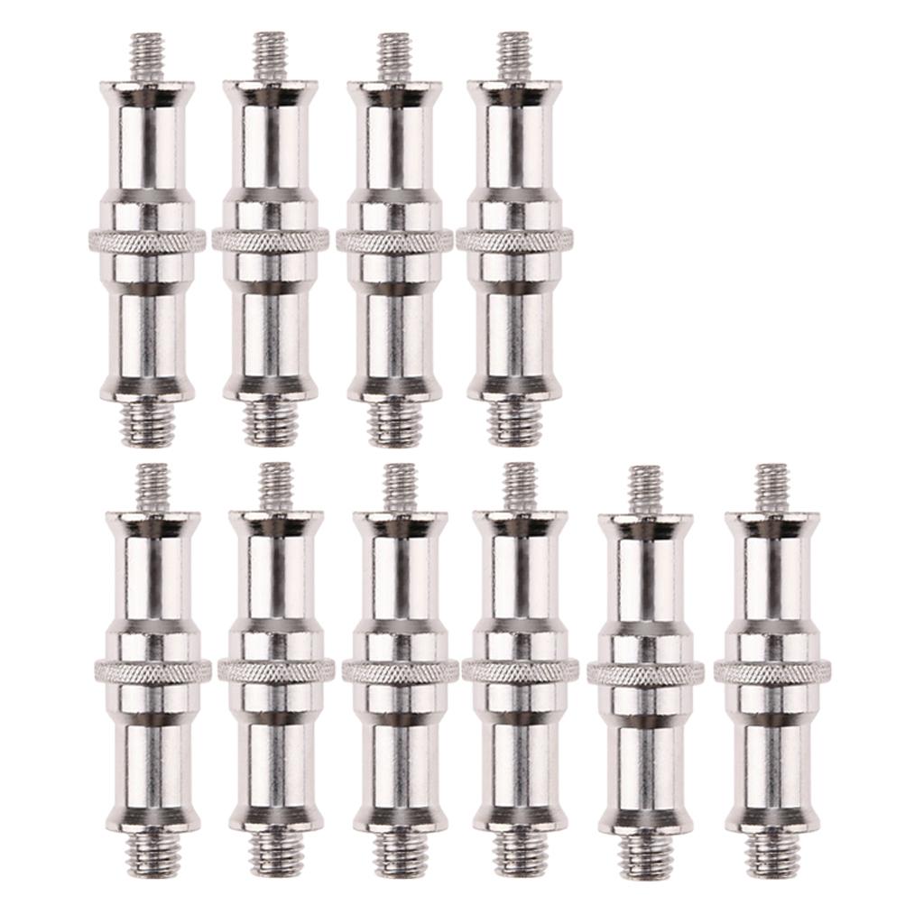 10Pieces 1/4 to 3/8" Spigot Stud Screw Tripod Adapter for Flash Light Stand"