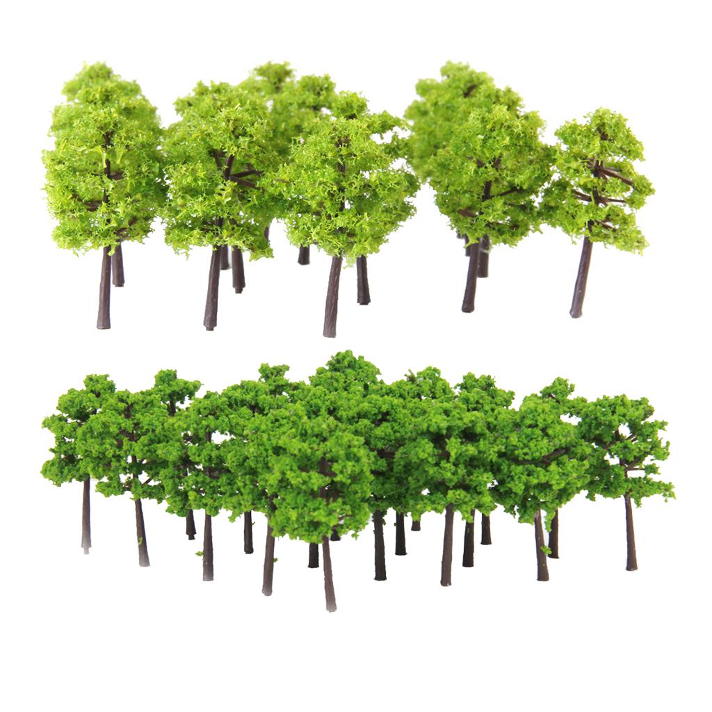 80Piece 1/250 N Scale Green Painted Tree Models for Diorama Architecture DIY