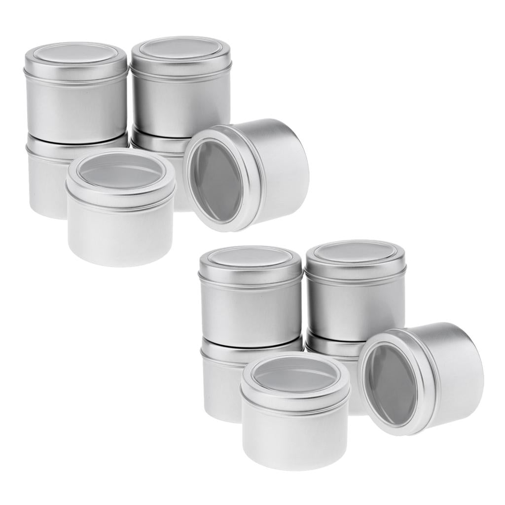 12Pcs Aluminum Round Tin,Jar,Bottle,Can,Storage Container With Screw Lid