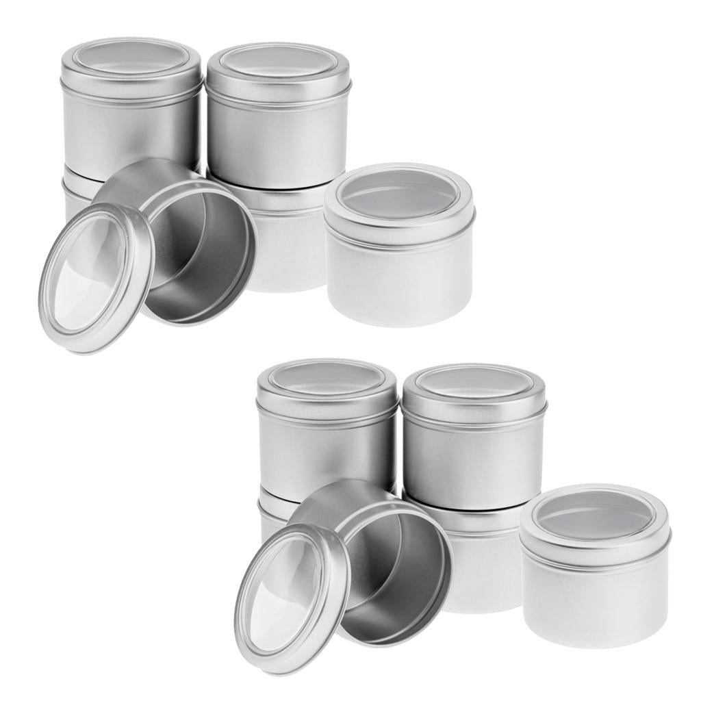 12Pcs Aluminum Round Tin,Jar,Bottle,Can,Storage Container With Screw Lid