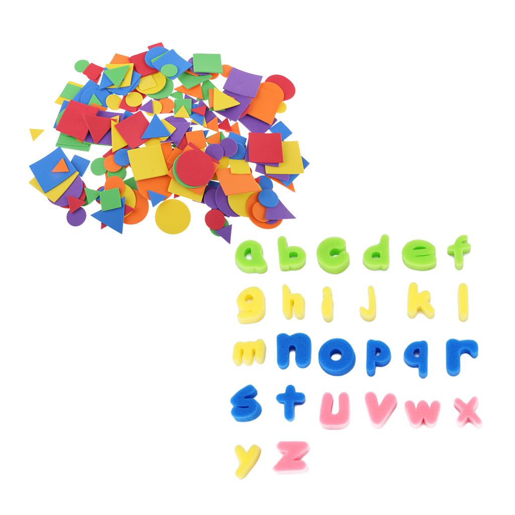 226x Geometric Shape Stickers Sponge Letters Kid Toy DIY Scrapbooking Crafts