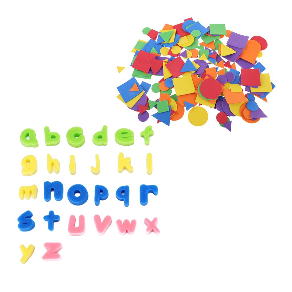 226x Geometric Shape Stickers Sponge Letters Kid Toy DIY Scrapbooking Crafts