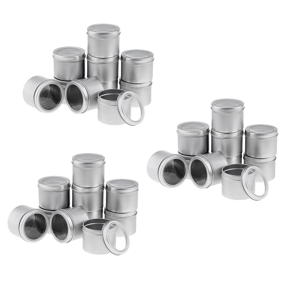 15x 100ml Aluminium Tin Lip Balm Tin Pot Cosmetic Cream Jar Bottle Container 65x50mm