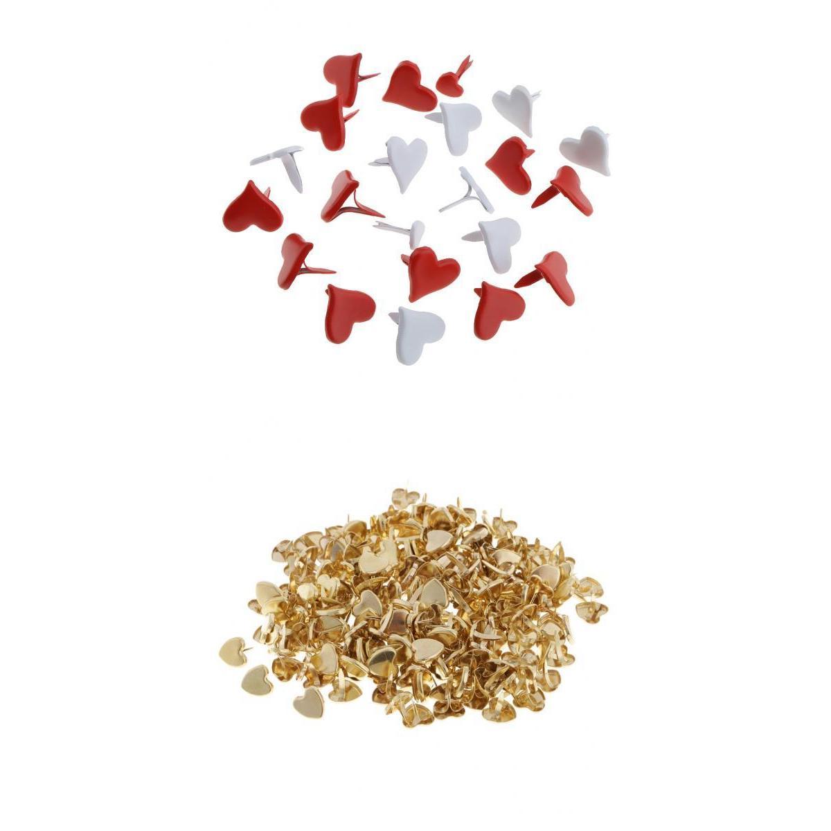 300x 9/11mm Metal Mini Heart Paper Fastener Brad for DIY Scrapbooking Crafts