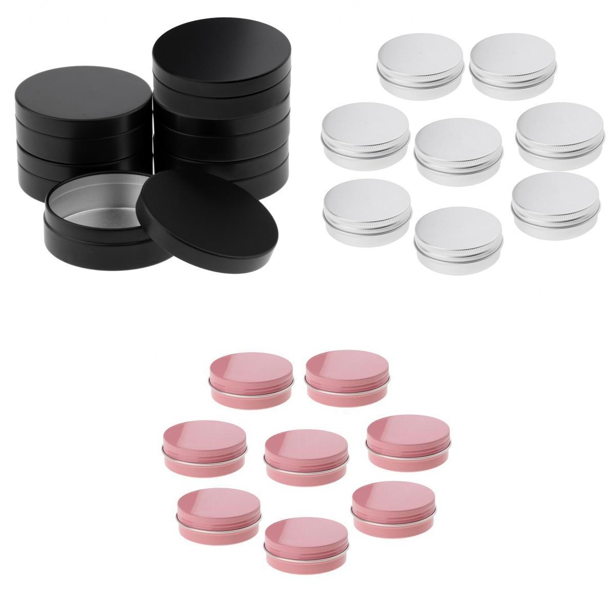 22x Aluminum Cosmetic Pot Jar Travels Tin Container Box Screw Lid 60ml+100ml