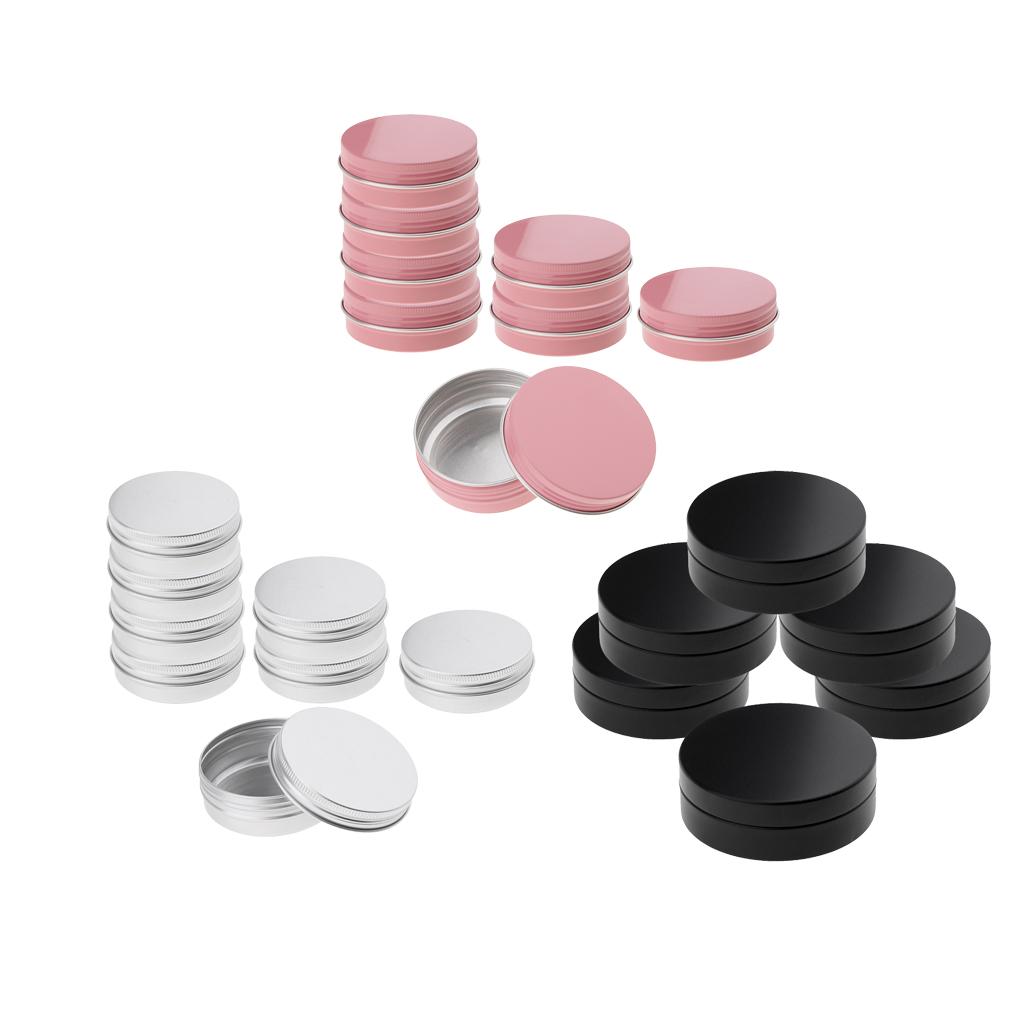 22x Aluminum Cosmetic Pot Jar Travels Tin Container Box Screw Lid 60ml+100ml