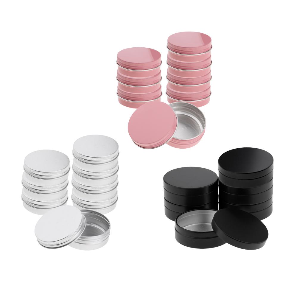 22x Aluminum Cosmetic Pot Jar Travels Tin Container Box Screw Lid 60ml+100ml
