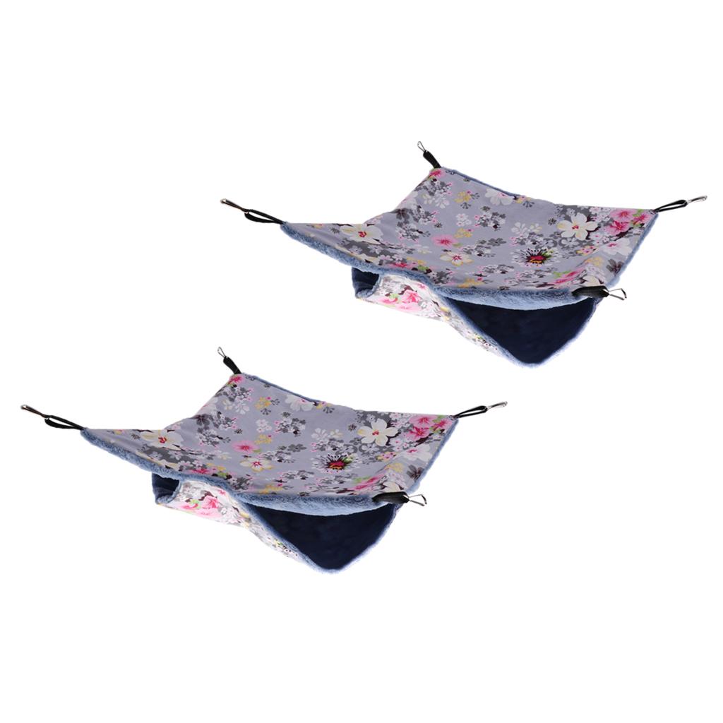 2pcs Pet Hamster Parrot Ferret Rabbit Squirrel Hammock Hanging Bed Mat