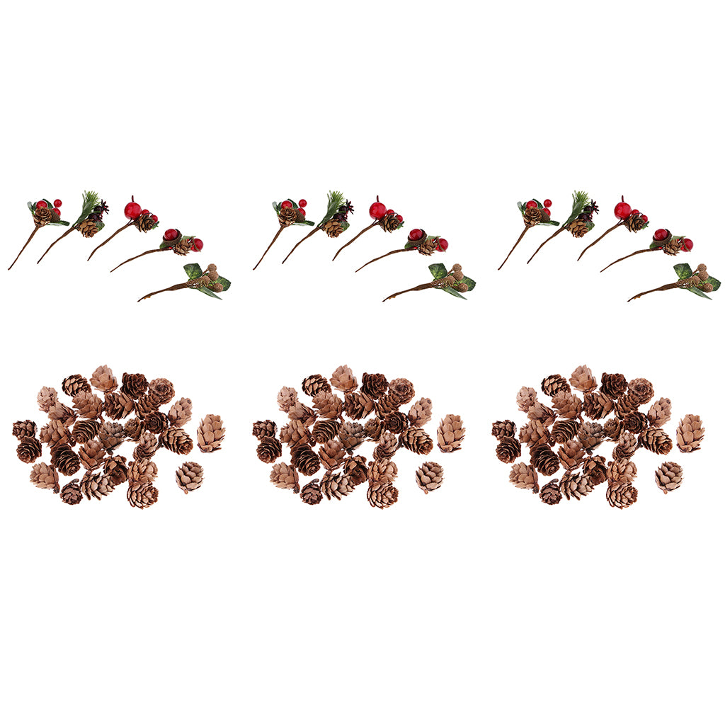 105 Pieces Shabby Chic Artificial Dried Flowers Natural Pine Cones Ornaments