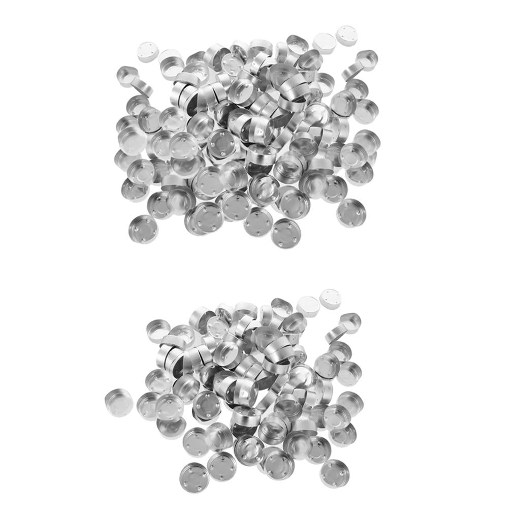 300 Pieces Empty Aluminum Tealight Cups DIY Candles Containers Case 38x14mm