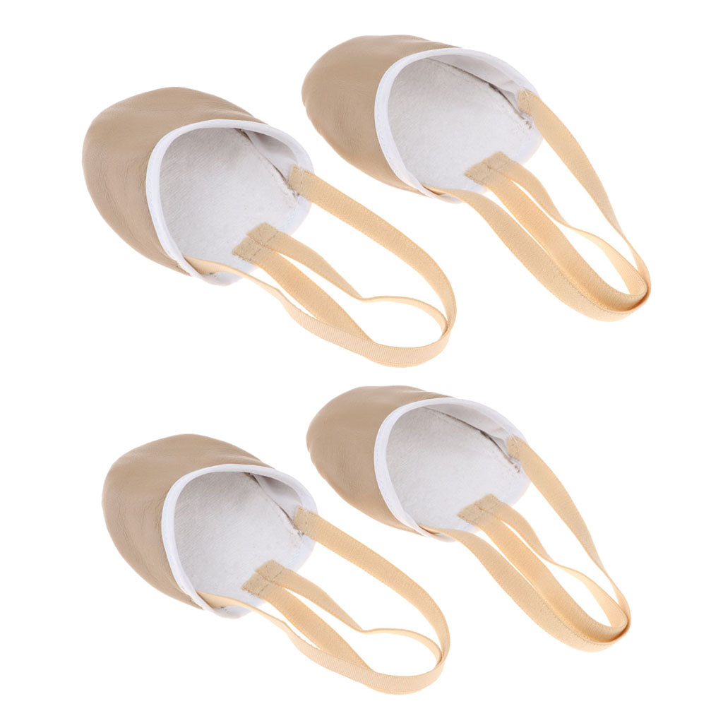 2 Pair Women Girls Rhythmic Gymnastics Ballet Dance Half Sole Toe Shoes X XS