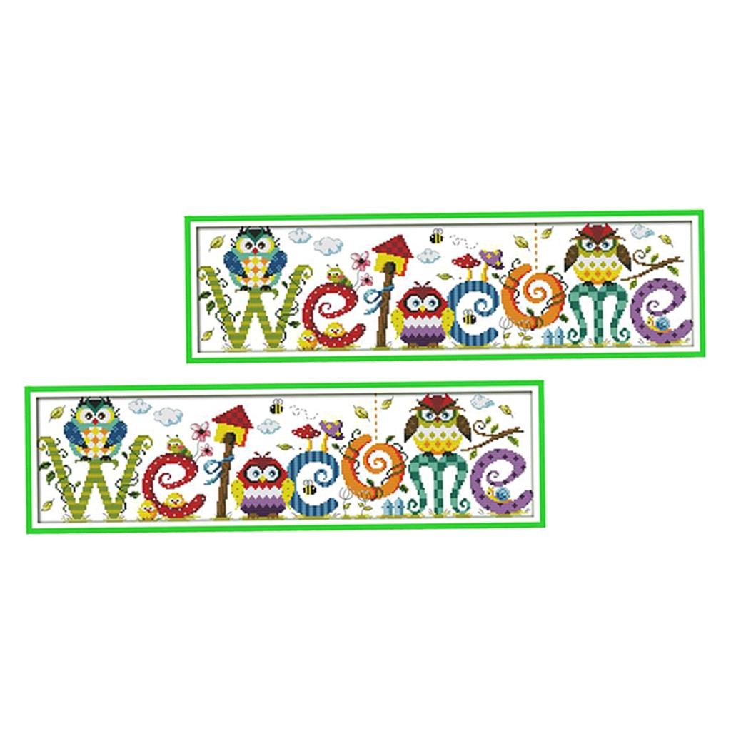 2pcs/set Cross Stitch Patterns DIY Hand Crafts for Adults Kids - Cute Owl