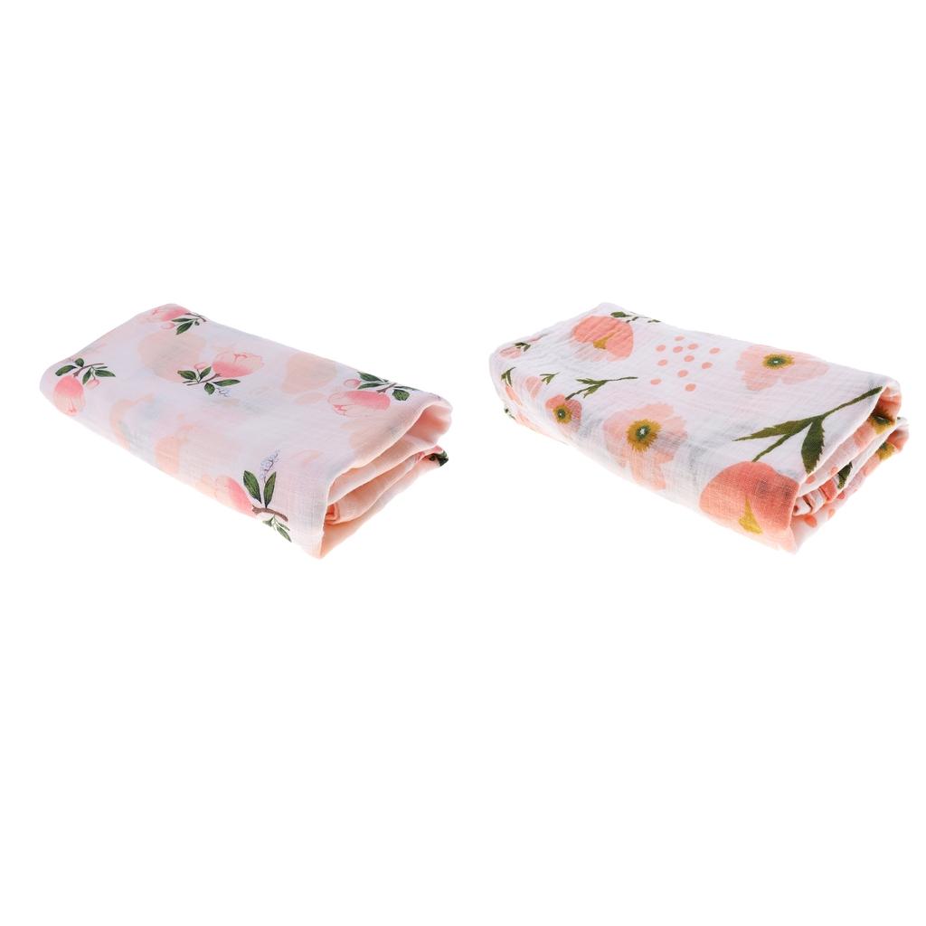2Pcs Soft Muslin Baby Swaddling Blanket Newborn Cotton Swaddle Towel