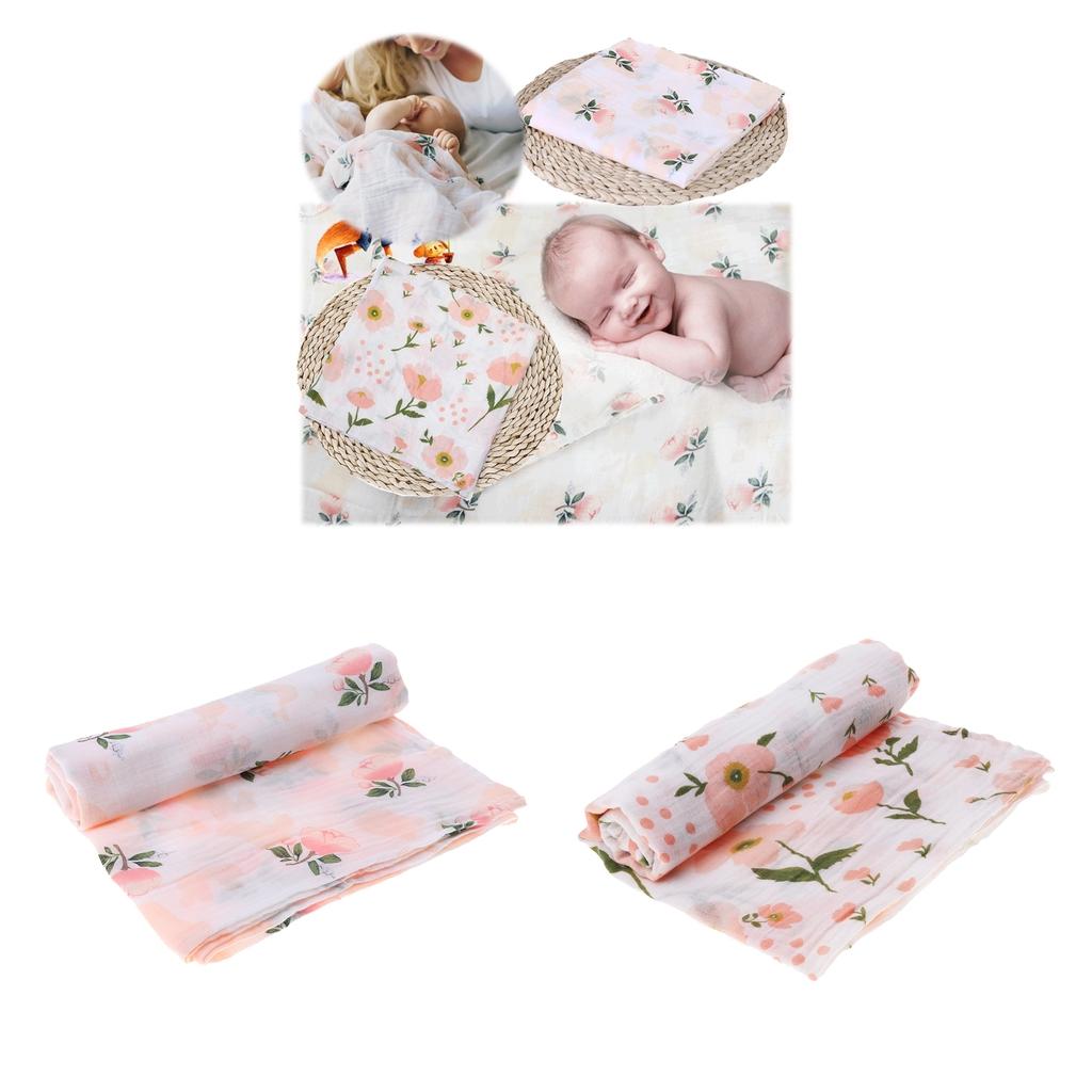 2Pcs Soft Muslin Baby Swaddling Blanket Newborn Cotton Swaddle Towel