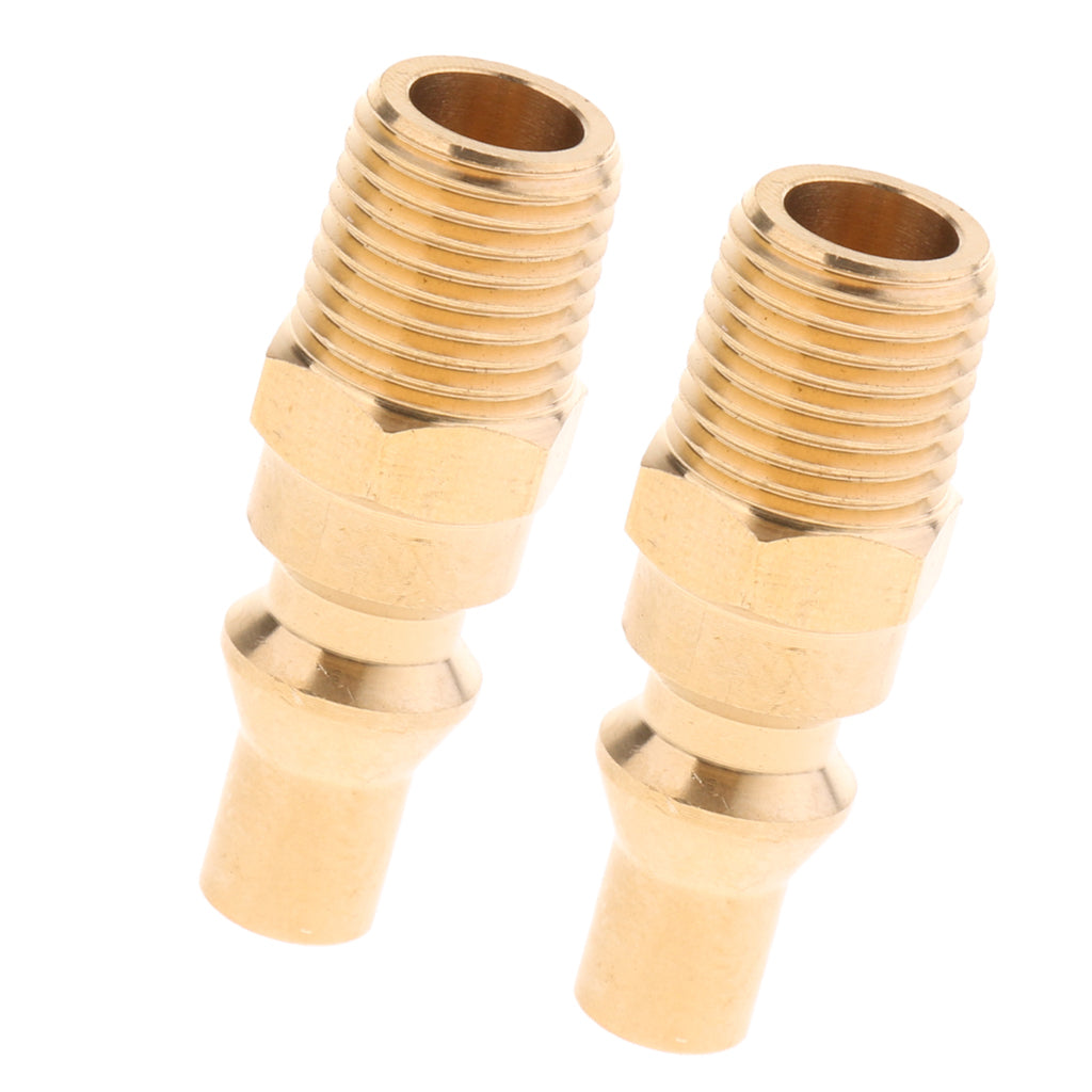 2pcs Brass 1/4 Propane Gas Quick Connector Adapter Hose Quick Disconnect"
