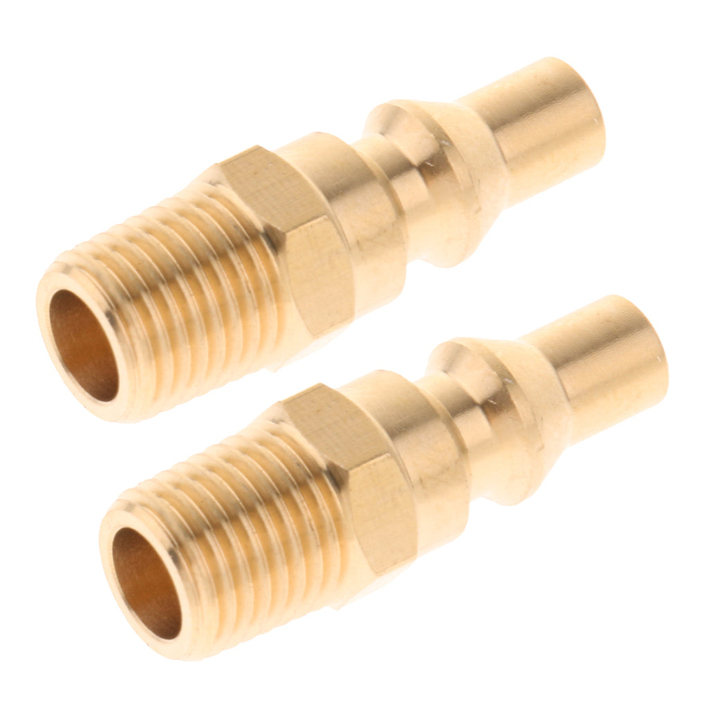2pcs Brass 1/4 Propane Gas Quick Connector Adapter Hose Quick Disconnect"