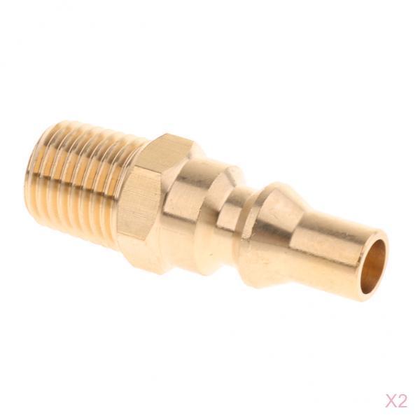 2pcs Brass 1/4 Propane Gas Quick Connector Adapter Hose Quick Disconnect"