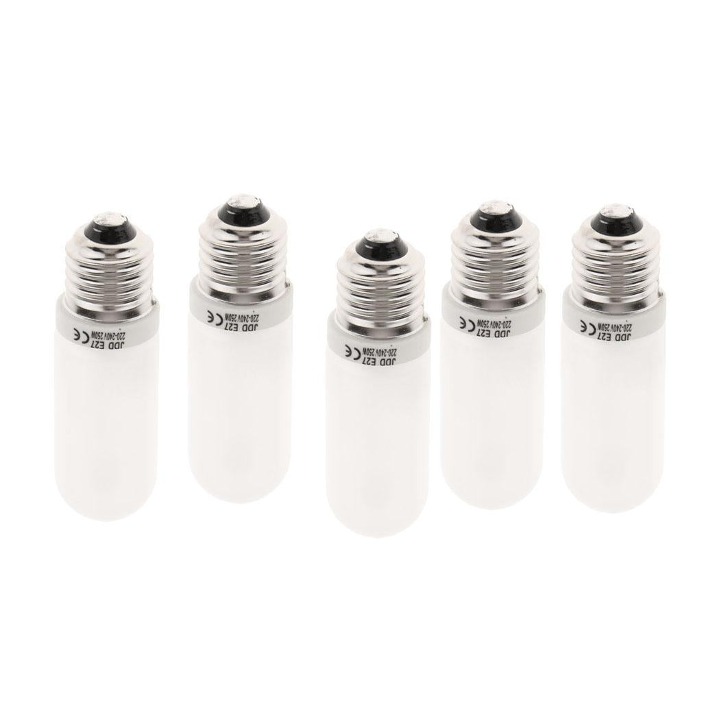 5x JDD Type 250W 220-240V E27 Frosted Halogen Light Bulb Modeling Lamp Tube