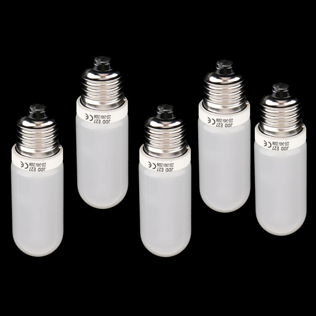 5x JDD Type 250W 220-240V E27 Frosted Halogen Light Bulb Modeling Lamp Tube