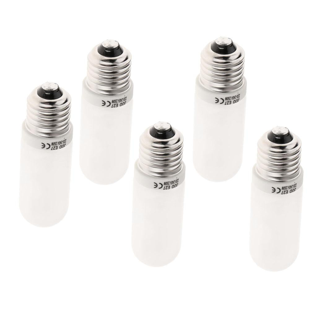 5x JDD Type 250W 220-240V E27 Frosted Halogen Light Bulb Modeling Lamp Tube