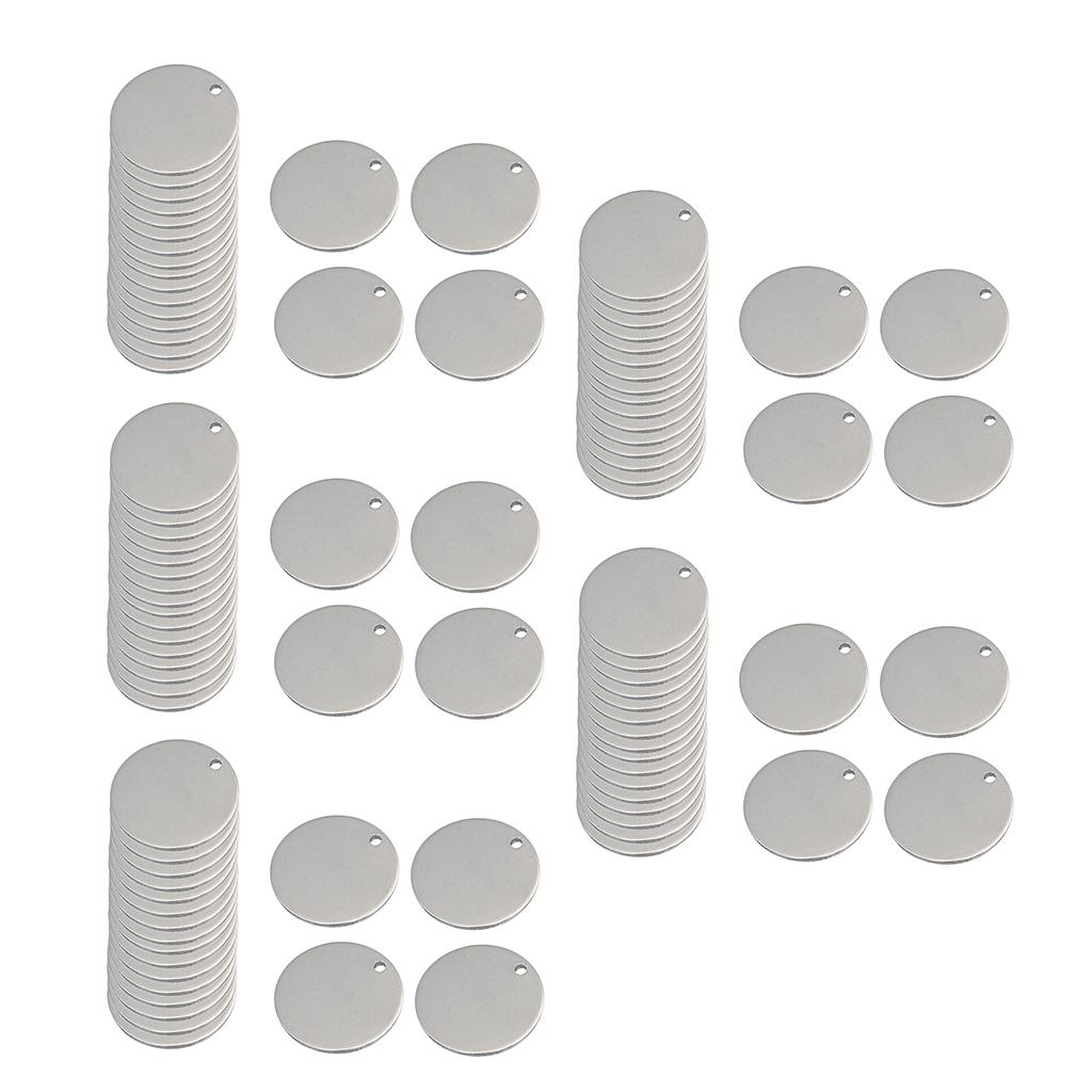 100x Round Stainless Steel Tag Findings Pet Identification label Blank 10mm