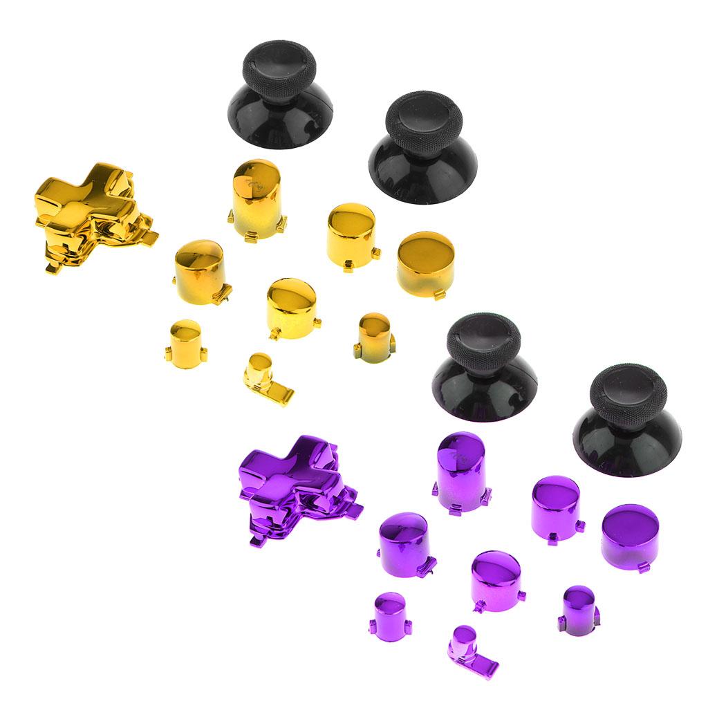 2Piece Full Button Set Chrome Bumper ABXY Mod Kit For One S Controllers