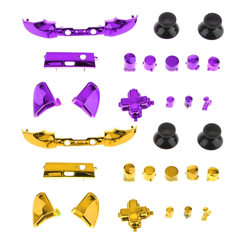 2Piece Full Button Set Chrome Bumper ABXY Mod Kit For One S Controllers