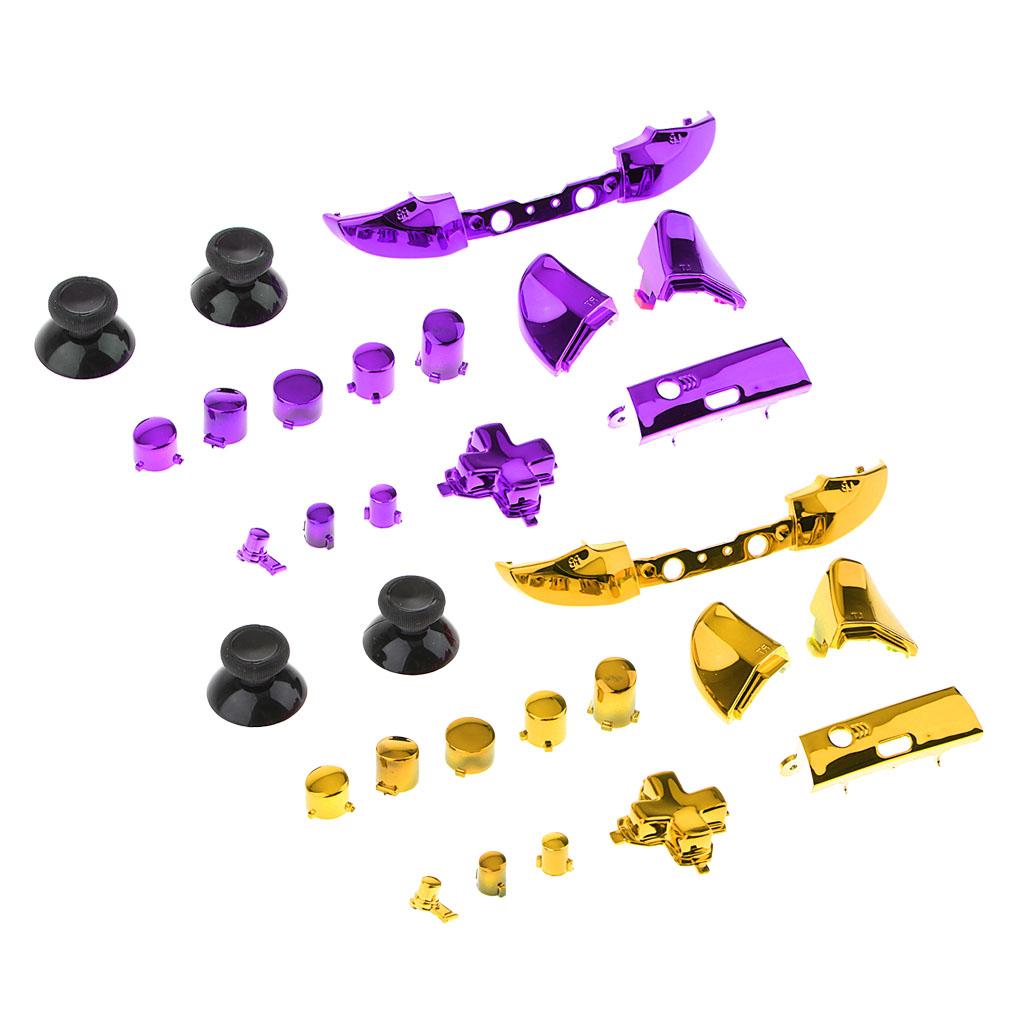 2Piece Full Button Set Chrome Bumper ABXY Mod Kit For One S Controllers