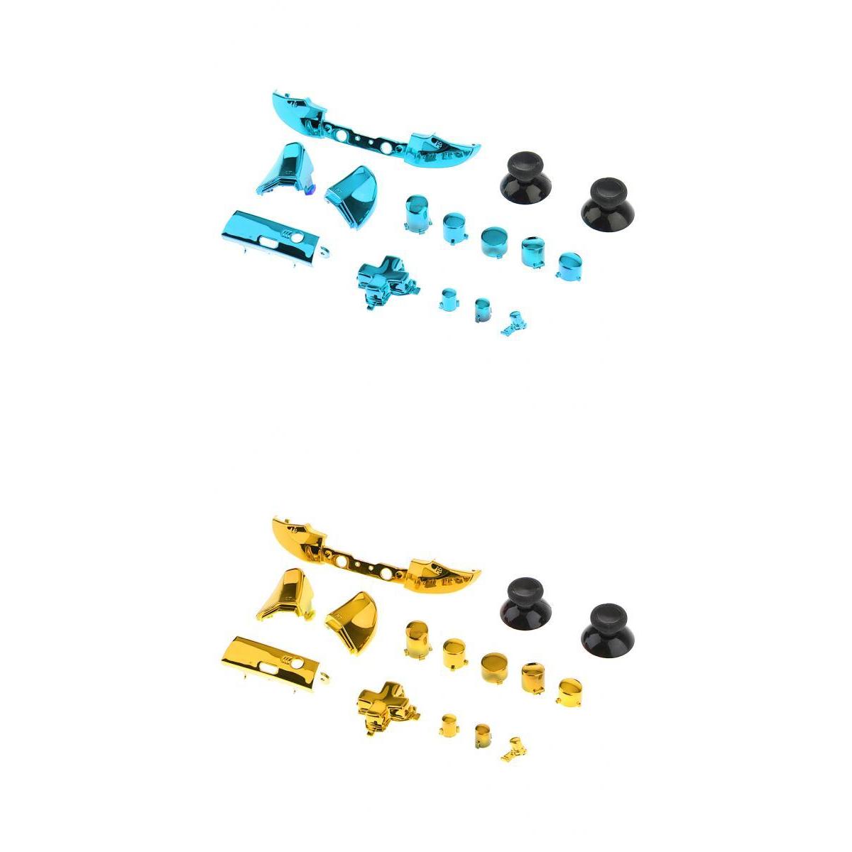 2Pack Full Button Set Chrome Bumper ABXY Mod Kit For One S Controllers