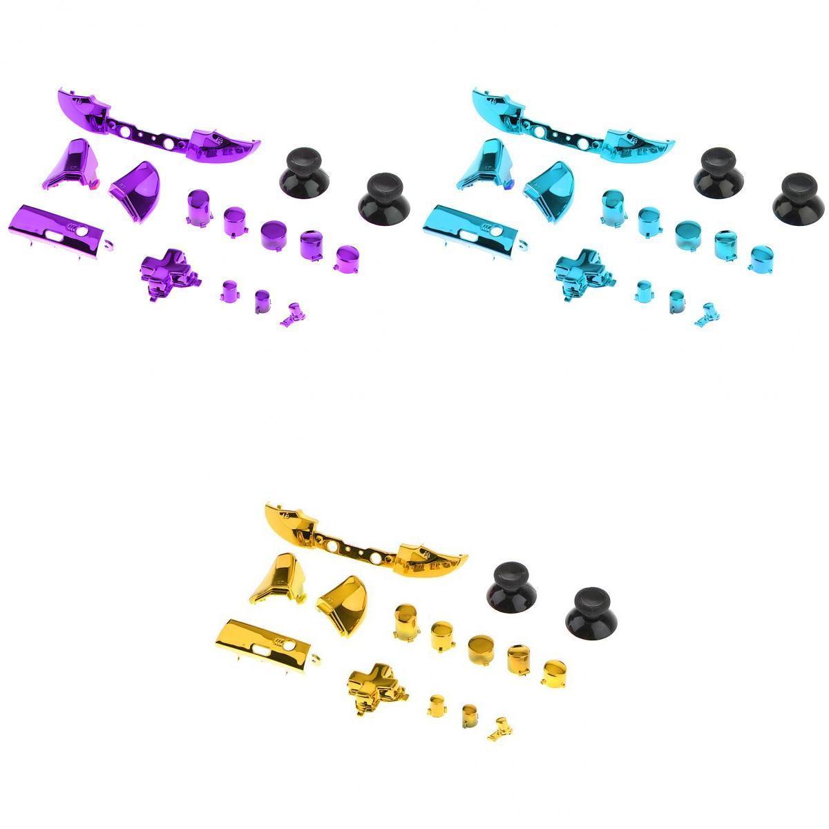3Pack Full Button Set Chrome Bumper ABXY Mod Kit For One S Controllers