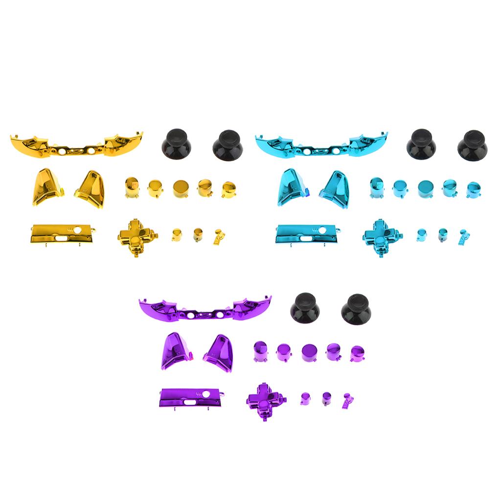 3Pack Full Button Set Chrome Bumper ABXY Mod Kit For One S Controllers