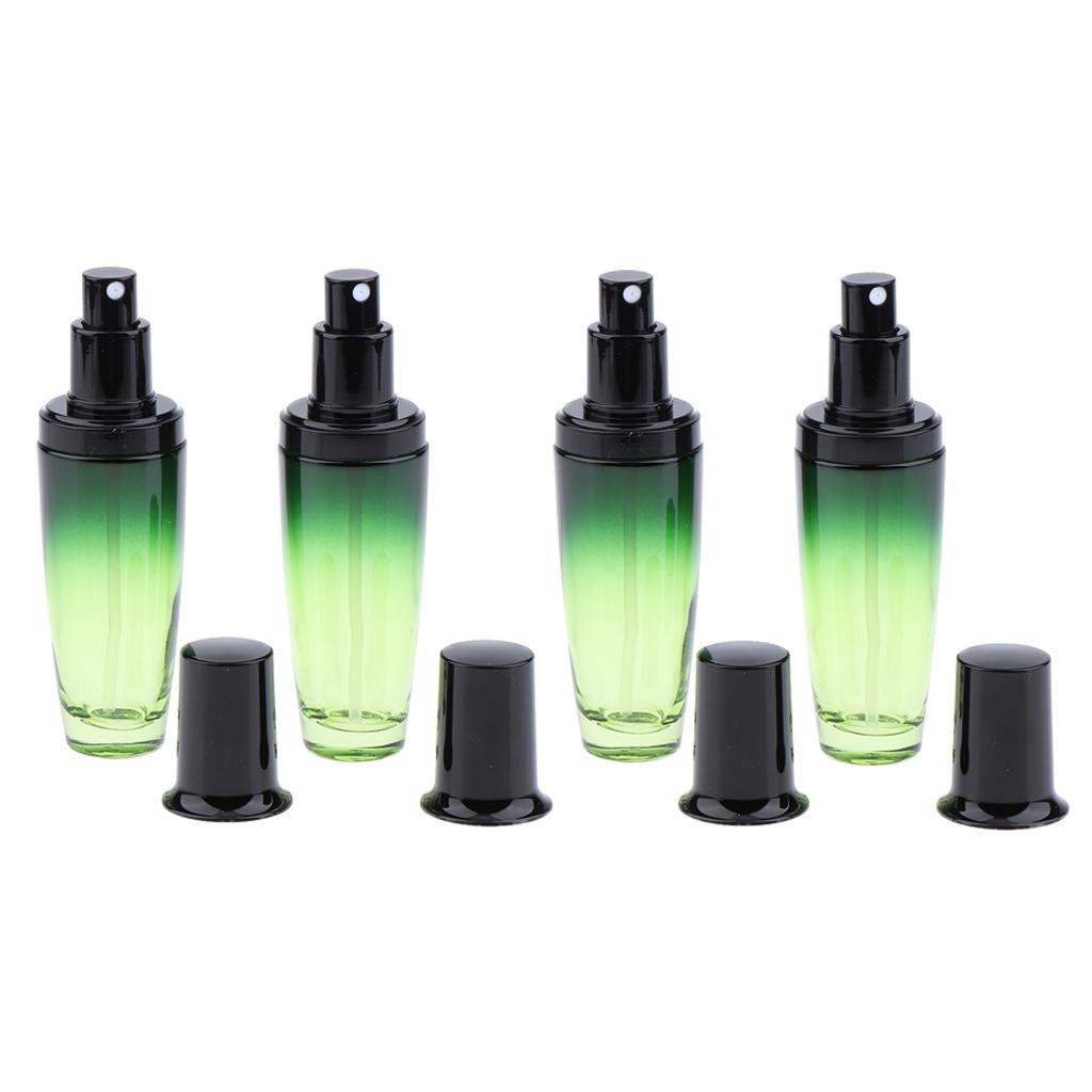 4x Empty Glass Makeup Container Face Cream Jar Travel Pump Spray Bottle 50ml