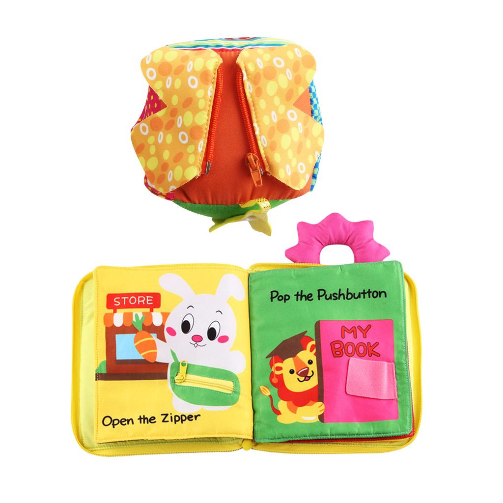 2 Set Basic Life Skill Educational Toy Learn to Zip Button Snap Buckle Tie