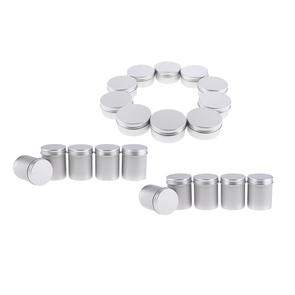 20Pcs Round Aluminum Tin Jar Cosmetic Empty Cream Container Lip Balm Tea Can