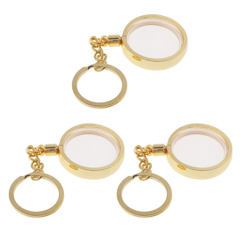 3pcs Coin Holder Keychain 30mm Souvenir Commemorative Coin Keyring Box