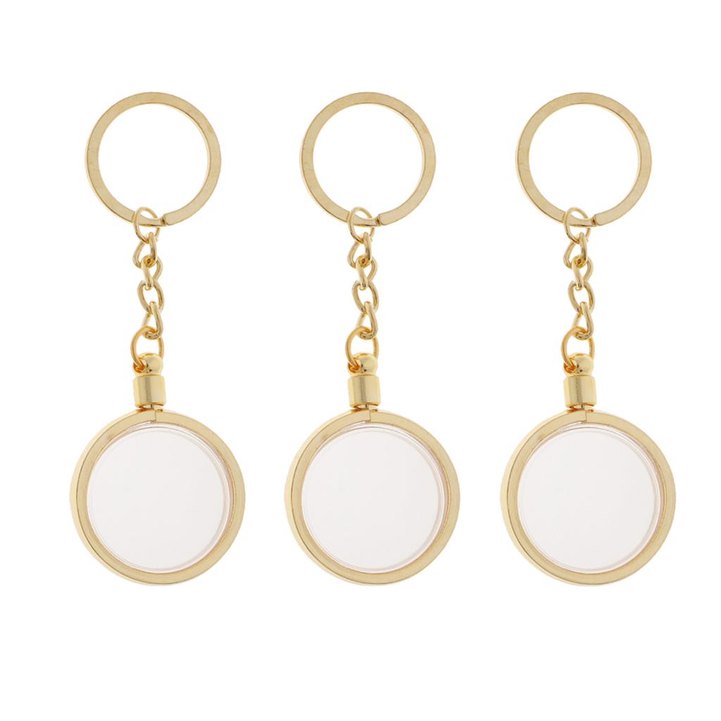3pcs Coin Holder Keychain 30mm Souvenir Commemorative Coin Keyring Box
