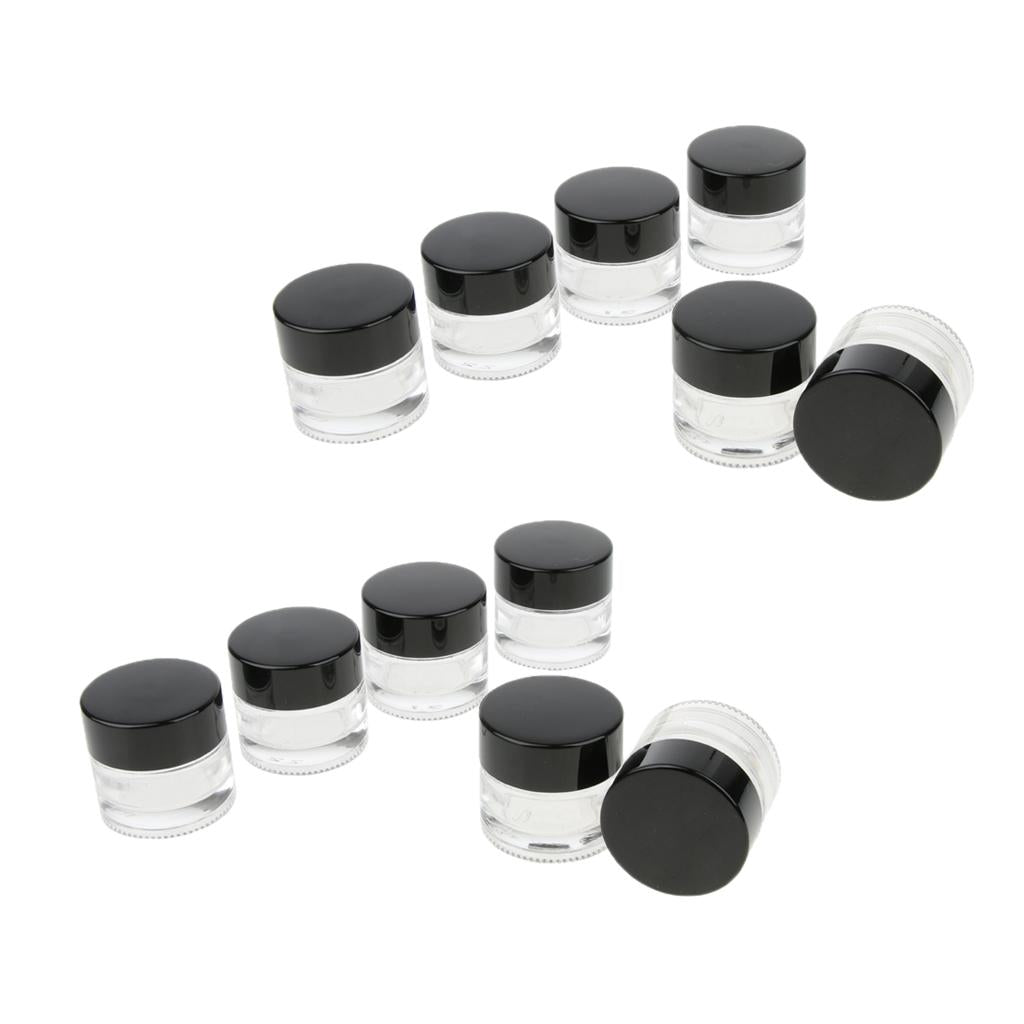 12 Pieces 5g Glass Pot Jars Cream Bottle Makeup Cosmetic Container Clear