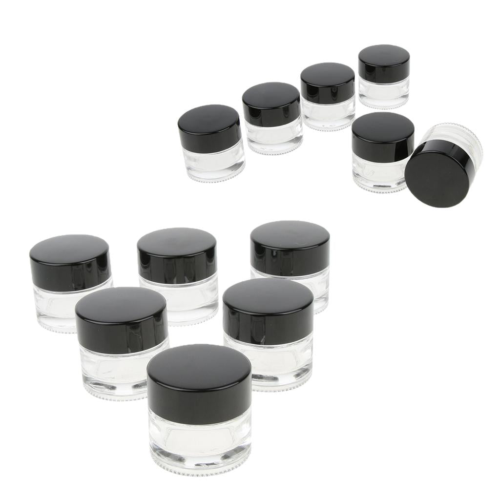 12 Pieces 5g Glass Pot Jars Cream Bottle Makeup Cosmetic Container Clear
