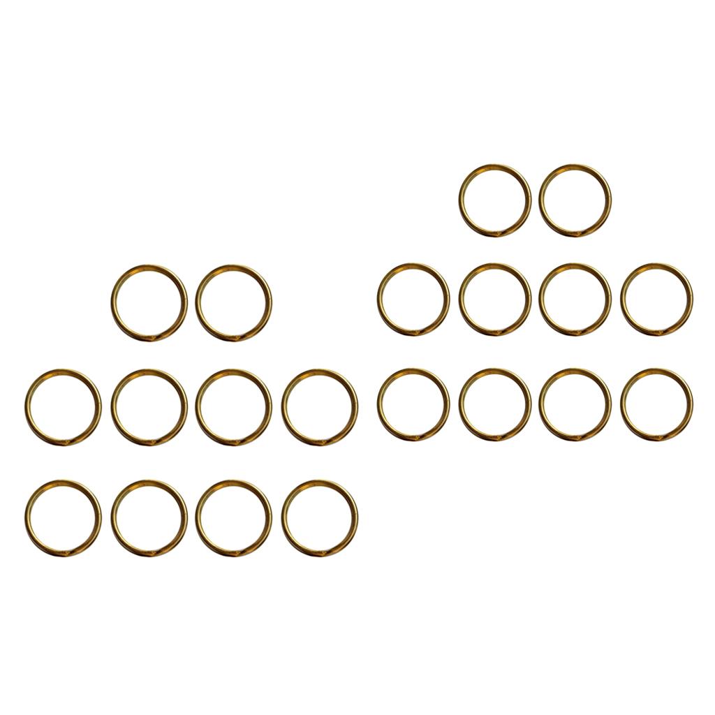 20 Pieces Brass Round Split Key Chain Rings Key Holder Loop Craft 12mm 25mm