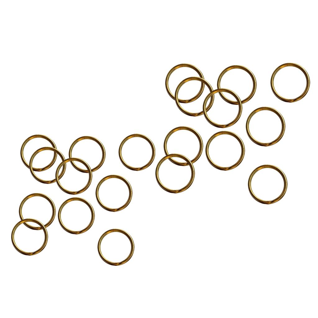 20 Pieces Brass Round Split Key Chain Rings Key Holder Loop Craft 12mm 25mm