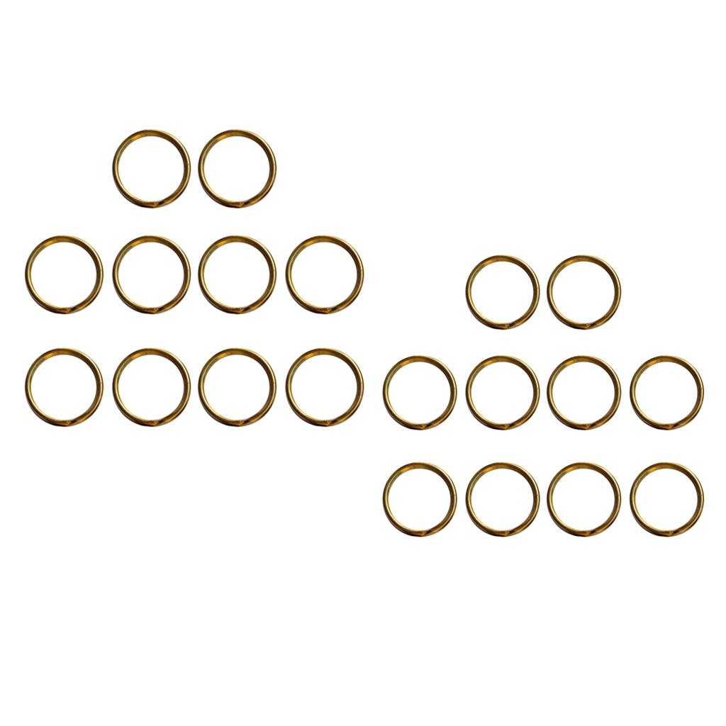 20 Pieces Brass Round Split Key Chain Rings Key Holder Loop Craft 12mm 25mm