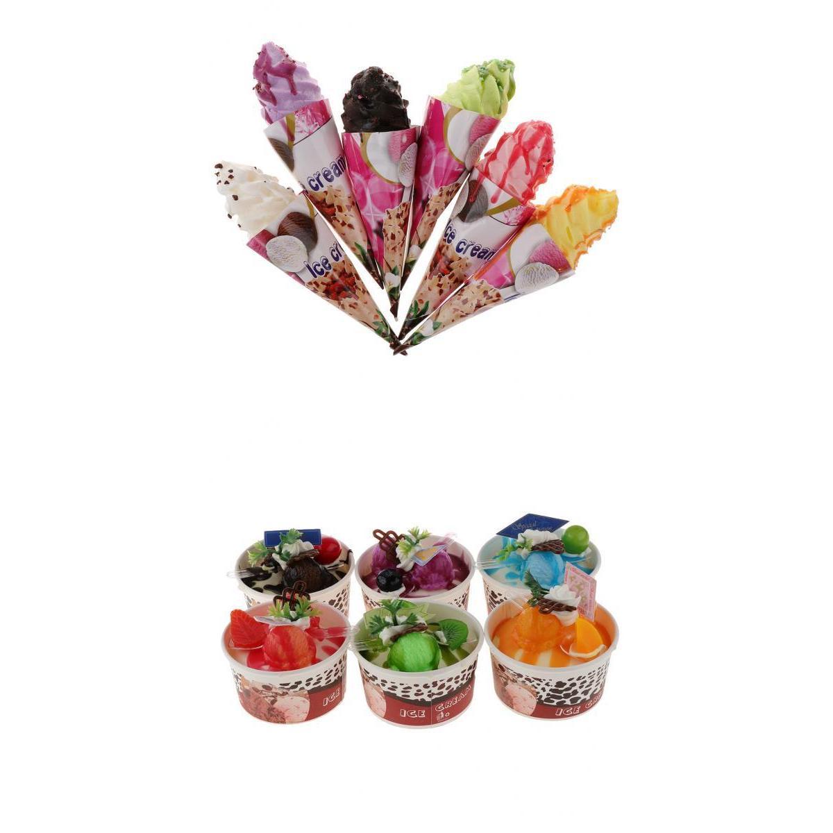 2Set of 12Pcs Artificial Ice Cream Simulation Realistic Food Dessert