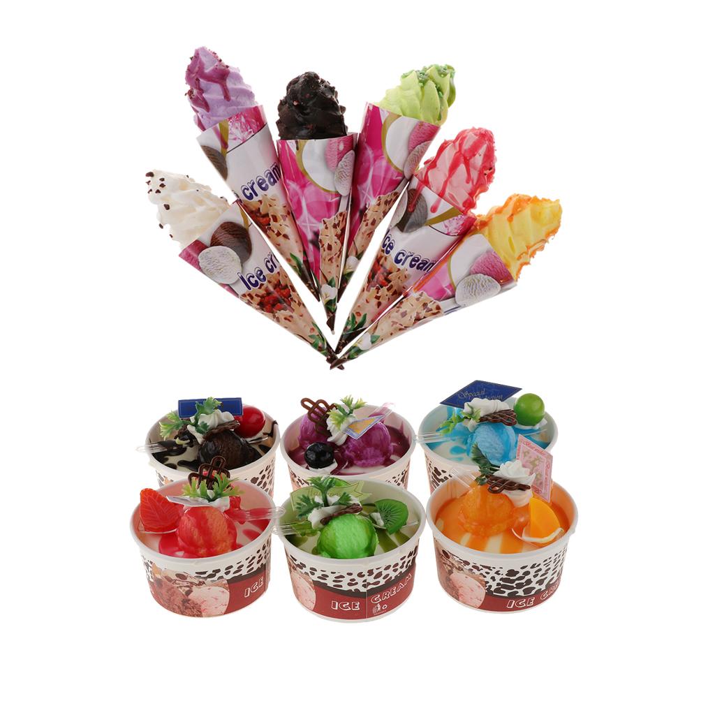 2Set of 12Pcs Artificial Ice Cream Simulation Realistic Food Dessert