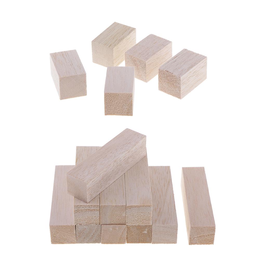 15 Pieces Balsa Wood Blocks Cubes DIY Modelling Craft Wood working Materials
