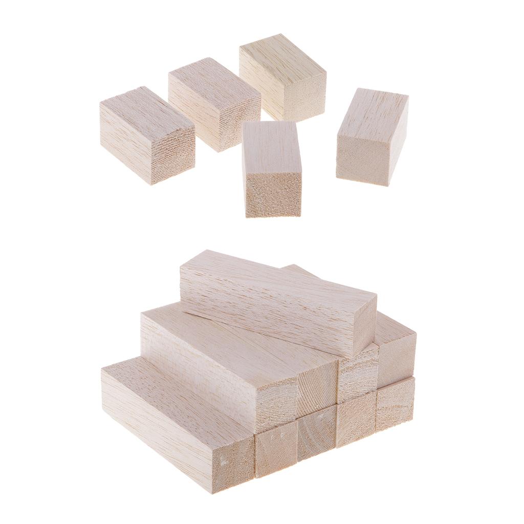 15 Pieces Balsa Wood Blocks Cubes DIY Modelling Craft Wood working Materials